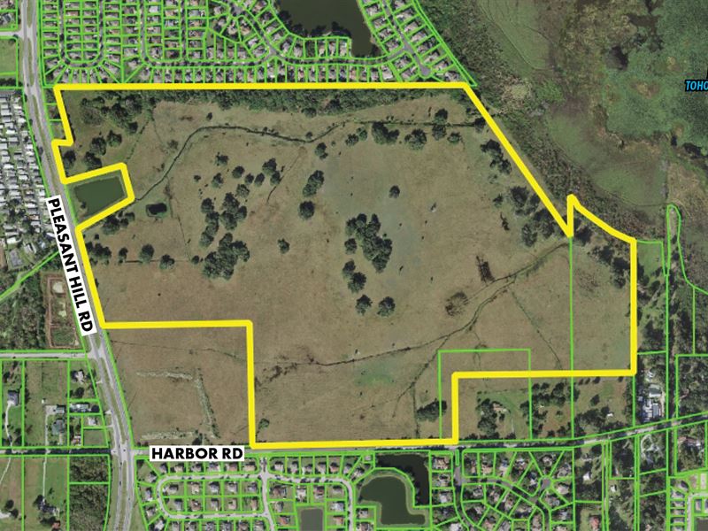 180 Acres Central Florida Lakefront : Kissimmee : Osceola County : Florida