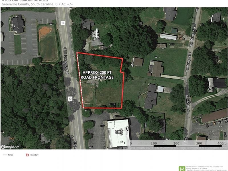 Reduced, Commercial Lot, Old Bunc : Greenville : Greenville County : South Carolina