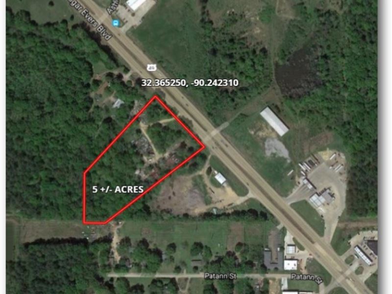 5 Acres in Hinds County On Medgar : Cynthia : Hinds County : Mississippi