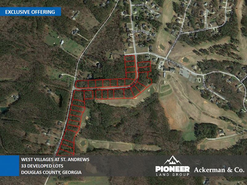 33 Developed Lots, West Villages : Whitesburg : Douglas County : Georgia