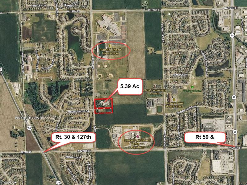 5.39 Acres Andermann Commercial : Plainfield : Will County : Illinois