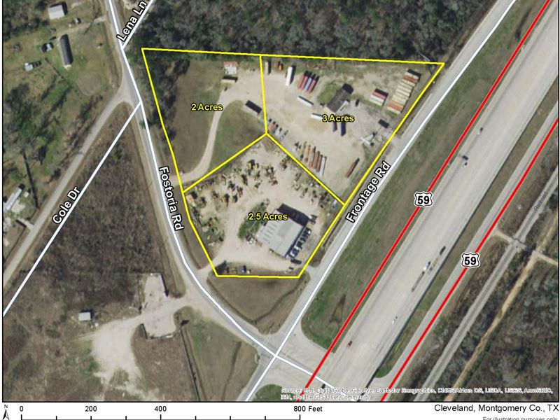 2.5 Acres Commercial Corner : Cleveland : Montgomery County : Texas