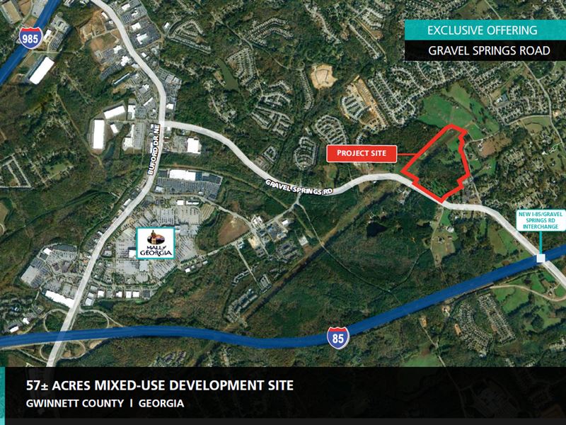 57 Acres Gravel Springs Road : Buford : Gwinnett County : Georgia