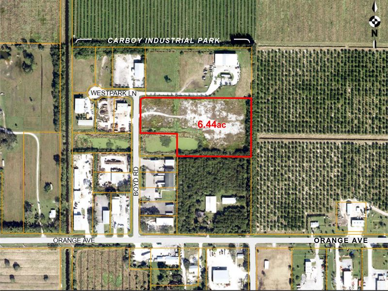 6.4 Acre Fenced Industrial Lot : Fort Pierce : Saint Lucie County : Florida