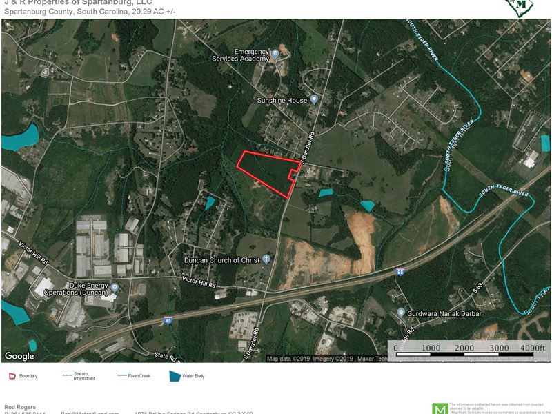 20 Acre Commercial Site Near Duncan : Duncan : Spartanburg County : South Carolina
