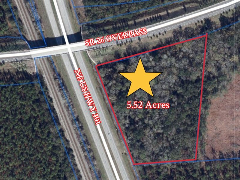 5 Acres with US Hwy Frontage : Hawthorne : Alachua County : Florida