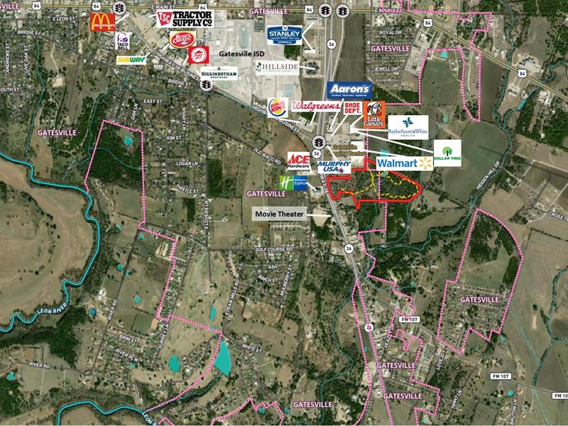 Commercial Acreage Central Texas : Gatesville : Coryell County : Texas