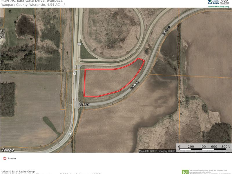 4.54 Acres Commercial Land : Waupaca : Waupaca County : Wisconsin