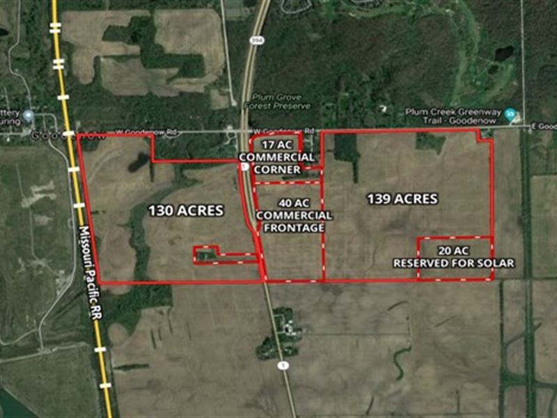 352 Acre Beecher Industrial / Farm : Beecher : Will County : Illinois