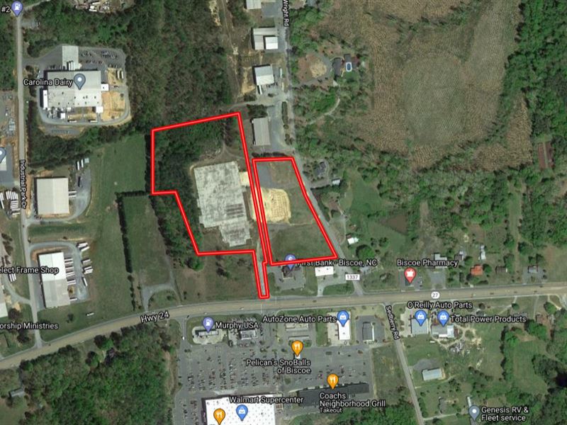 Industrial Land in Biscoe, NC : Biscoe : Montgomery County : North Carolina
