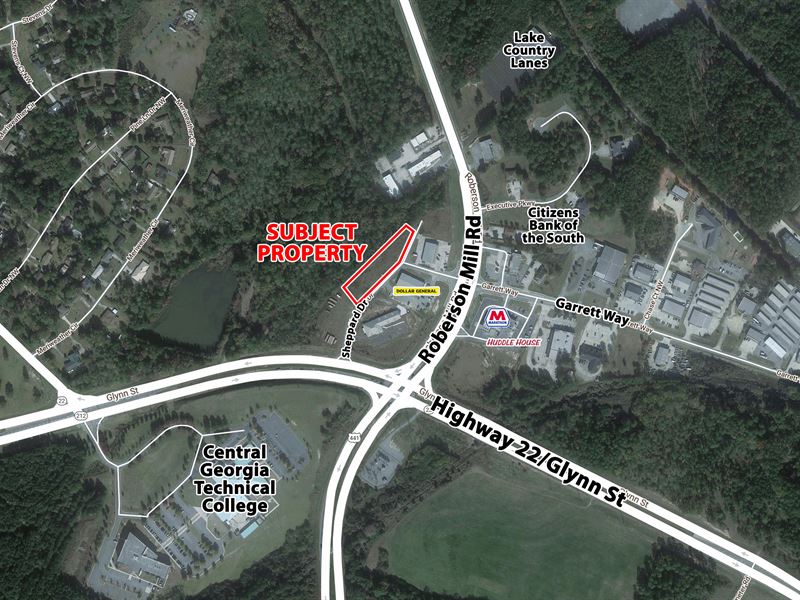 Commercial Lot for Sale : Milledgeville : Baldwin County : Georgia