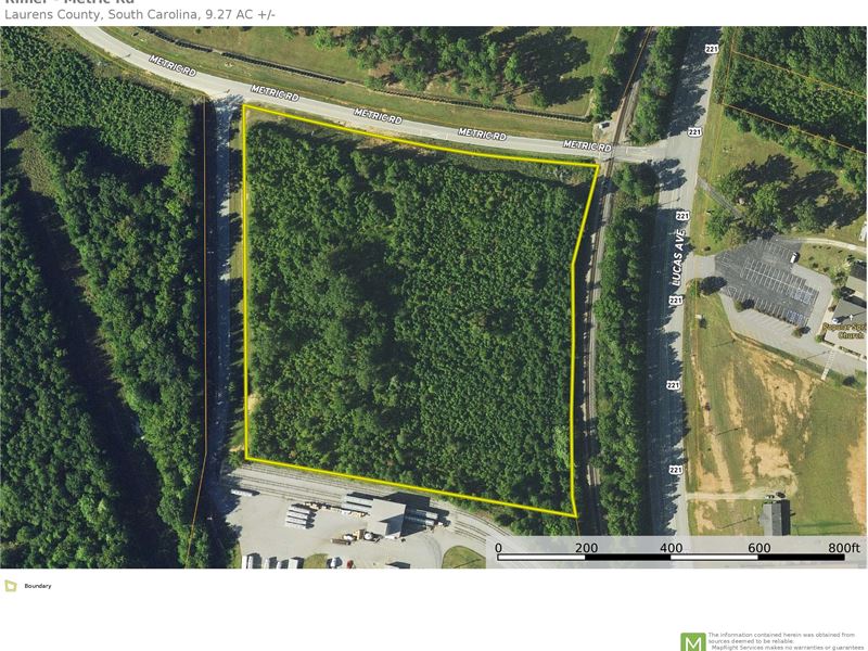 9.27 Acres Near I-385 in Lauren : Laurens : Laurens County : South Carolina