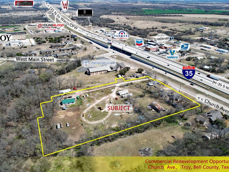 4.903 Acre Redevelopment Site : Troy : Bell County : Texas