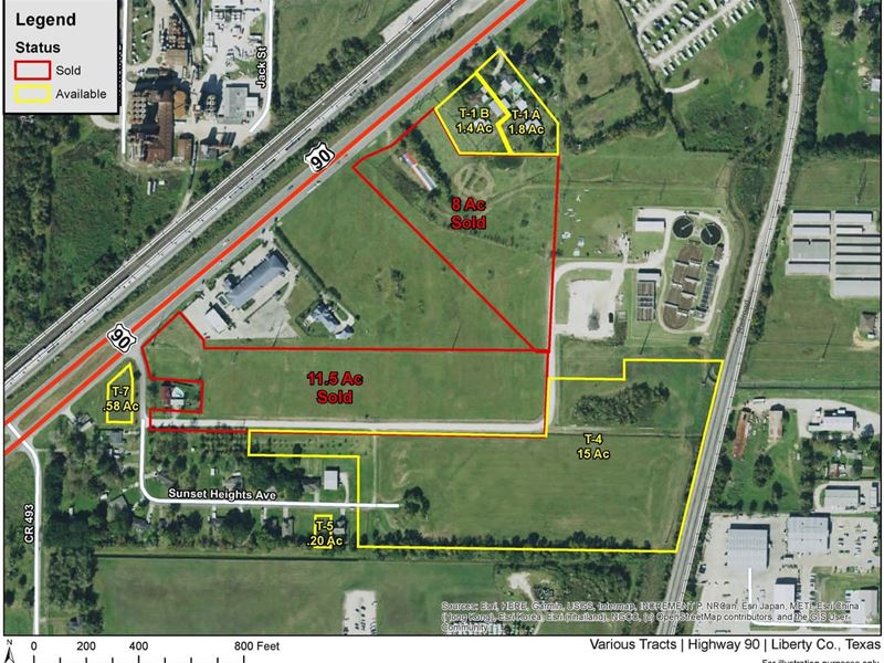 15 Acres, T-4, Highway 90 : Dayton : Liberty County : Texas
