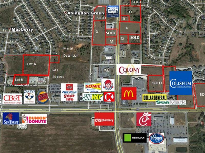 Prime Commercial Property, Lot O : Warner Robins : Houston County : Georgia